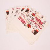 Wedding Home Kadife Baskılı Peçete Kahveler 6lı 40x60 - 3