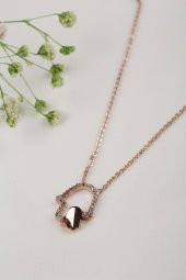 Soobepark El Figürlü Zirkon Kolye Rose Gold Renk - 2