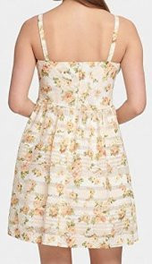 Kensie Bayan Sarı Çiçek Desenli Fit & Flare Günlük Elbise - 2