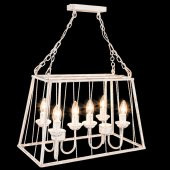 Sedef Avize 8645-6 Beyaz Patina Sarkıt Salon Avizesi - 1