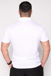 Polo Yaka Nefes Alan Kumaş Beyaz T-Shirt - 2