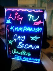 30X40cm-3 renk Kalem-YAZ SİL NEON LED TABELA-IŞIKLI YAZI PANOSU - 2