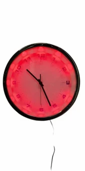 Eclips Kırmızı Led Işıklı 30 cm Duvar Saati Metal Çerçeveli CL30KR - 1