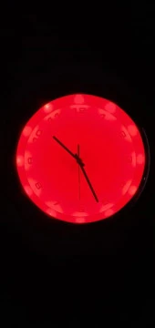 Eclips Kırmızı Led Işıklı 30 cm Duvar Saati Metal Çerçeveli CL30KR - 4