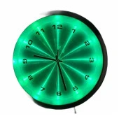 Eclips Yeşil Led Işıklı 30 cm Duvar Saati Metal Çerçeveli CL30YR - 3