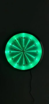Eclips Yeşil Led Işıklı 30 cm Duvar Saati Metal Çerçeveli CL30YR - 4