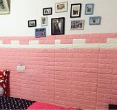 Renkli Duvarlar NW03 Pembe Kendinden Yapışkanlı 3D Dekoratif Duvar Paneli - 12