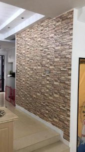 Renkli Duvarlar Doğal Taş 3D Kendinden Yapışkanlı Duvar Kağıdı Duvar Paneli - 3