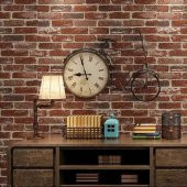Renkli Duvarlar Çok Renkli 3D Kırmızı Tuğla Kendinden Yapışkanlı Duvar Paneli - 11