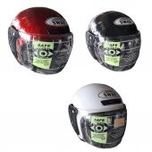 Swan Çenesiz Kask (Kırmızı-Siyah-Beyaz) - 1