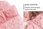Renkli Duvarlar Pembe 3D Kendinden Yapışkanlı 4mm Duvar Kağıdı Duvar Paneli - 11