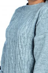 Bisiklet Yaka Yırtmaçlı Bayan Kazak - 9