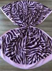 Pamuklu Zebra Desen Şal Mor - 1