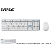 EVEREST KM-6063 BEYAZ/GRI KABLOSUZ Q MULTIMEDYA KLAVYE - 2
