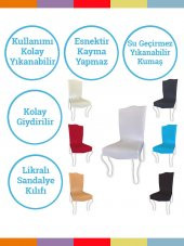 Ion Sandalye Kılıfı Yıkanabilir Likralı Esnek Lastikli Turkuaz - 3