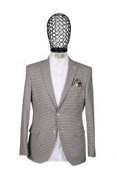 Slim Fit Kareli Erkek Ceket - 1