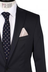 Slim Fit Lacivert Takım Elbise - 3