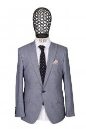 Slim Fit Mavi Takım Elbise - 2