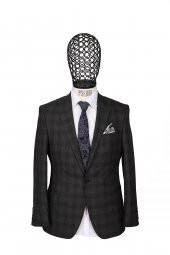 Slim Fit Yünlü Antrasit Rengi Takım Elbise - 2