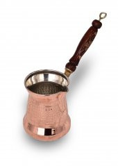 Saint Belisama Sultan Bakır Cezve 550ml Ahşap Kulp - 1