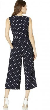 Geniş Bacak V Yaka Kolsuz Tulum thumbnail 2