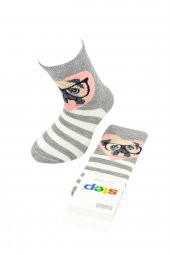 STEP BULLDOG GRİ PAMUKLU KIZ ÇOCUK SOKET ÇORAP - 1