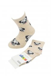 STEP BULLDOG BEJ PAMUKLU KIZ ÇOCUK SOKET ÇORAP - 1