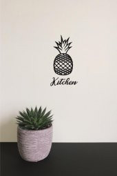 Ananas Duvar Dekoru + Kitchen Yazısı Duvar Süsü Ananas Tablosu - 3