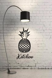 Ananas Duvar Dekoru + Kitchen Yazısı Duvar Süsü Ananas Tablosu - 5