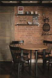 Ananas Duvar Dekoru + Kitchen Yazısı Duvar Süsü Ananas Tablosu - 6