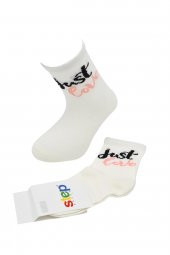 STEP JUST LOVE KREM PAMUKLU KIZ ÇOCUK SOKET ÇORAP - 1
