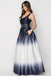 Ombre Saten Abiye Elbise - 3