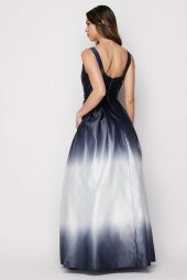 Ombre Saten Abiye Elbise - 4