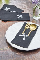 4lü Siyah Duck Keten Kaşıklık - 1