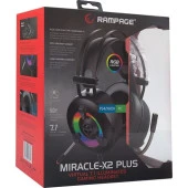 Rampage Miracle-X2 Plus Siyah RGB LED 7.1 Surround Sound System Mikrofonlu Oyuncu Kulaklığı - 2