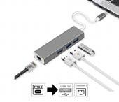 Sunline 1706904 Type C 3X USB 3.0-1X RJ45 Lan - 1