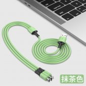 Mars 1.2 Metre Yeşil 3 Uçlu (Micro USB Type-C Iphone) Şarj Kablosu - 2