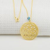 Yaşam Çiçeği Nazarlı Bayan Gümüş Kolye thumbnail 3