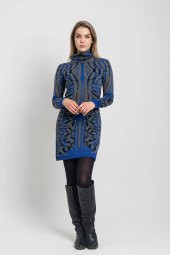 Kadın SAKS TRİKO LEOPAR JAKAR ELBİSE 21K47500-11 3 - 1