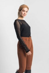 Kadın SİYAH Koldan Büzgülü Çift Kat Tül Bluz 21K47150-99 4 - 3