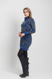 Kadın SAKS TRİKO LEOPAR JAKAR ELBİSE 21K47500-11 3 - 3