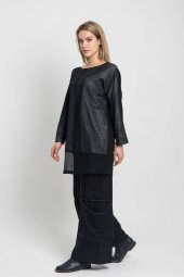 Kadın SİYAH Rahat Kesim Turvakat Kol Tunik 21K47165-99 3 - 1