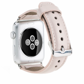 Bouletta Apple Watch Uyumlu Deri Kordon 42-44-45mm NU1 Pembe - 2
