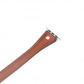 Bouletta Apple Watch Deri Kordon 42-44mm Slim Çift Tur Silver Trok RST2EF Taba - 4