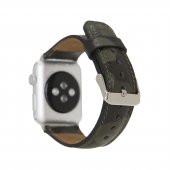 Bouletta Apple Watch Uyumlu Deri Kordon 42-44-45mm Kamuflaj Yeşil - 1
