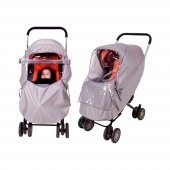 IŞŞIL Sevi Bebe Desenli Lüks Bebek Arabası Yağmurluğu ART-205 - 1