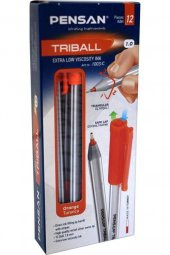 PENSAN TUKENMEZ KALEM TRIBALL TURUNCU 12 LI - 1