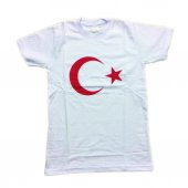 salarticaret çocuk beyaz bayrak tişört unisex pamuklu ürün - 1
