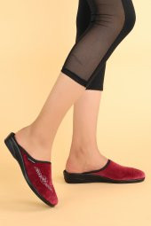 Ceyo Mira-14 Günlük Kışlık Anatomik Ev İçi Bayan Süet Terlik Bordo - 3
