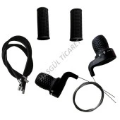 HSGL BİSİKLET SİYAH VİTES KOLU SET NOKTALI 3X7 - 3